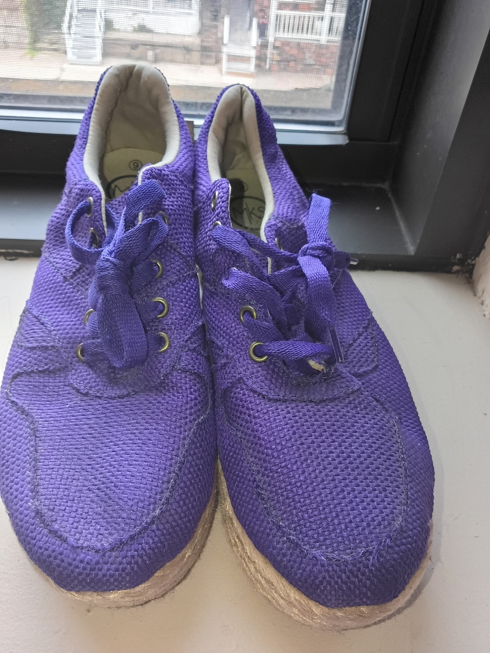Purple Knit Platform Espadrille Sneakers - Unbranded
